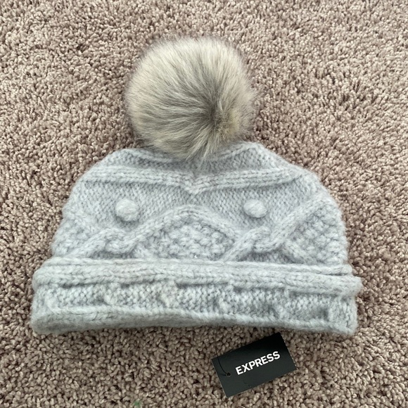 gray bin beanie from express one size nwt - Picture 1 of 4